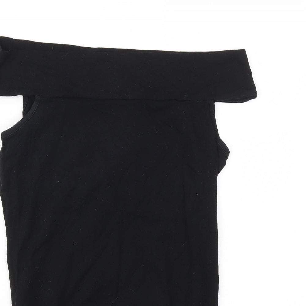Miss Selfridge Womens Black   Bodysuit One-Piece Size 12