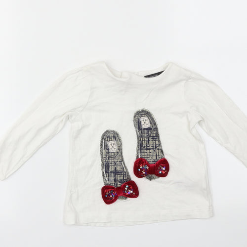 M&S Girls White   Basic T-Shirt Size 12-18 Months