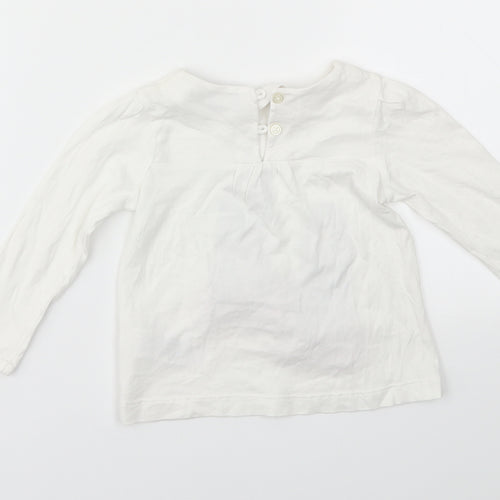 M&S Girls White   Basic T-Shirt Size 12-18 Months