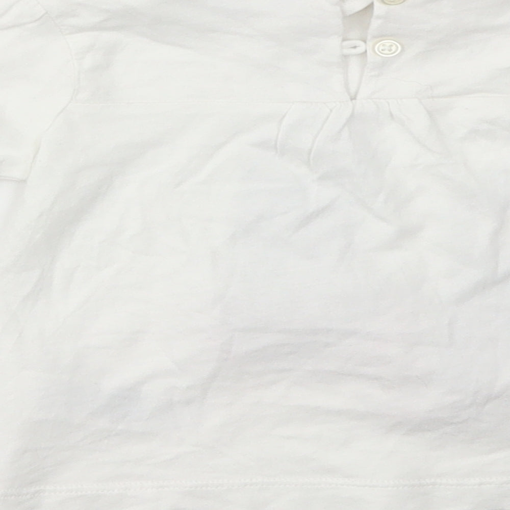 M&S Girls White   Basic T-Shirt Size 12-18 Months