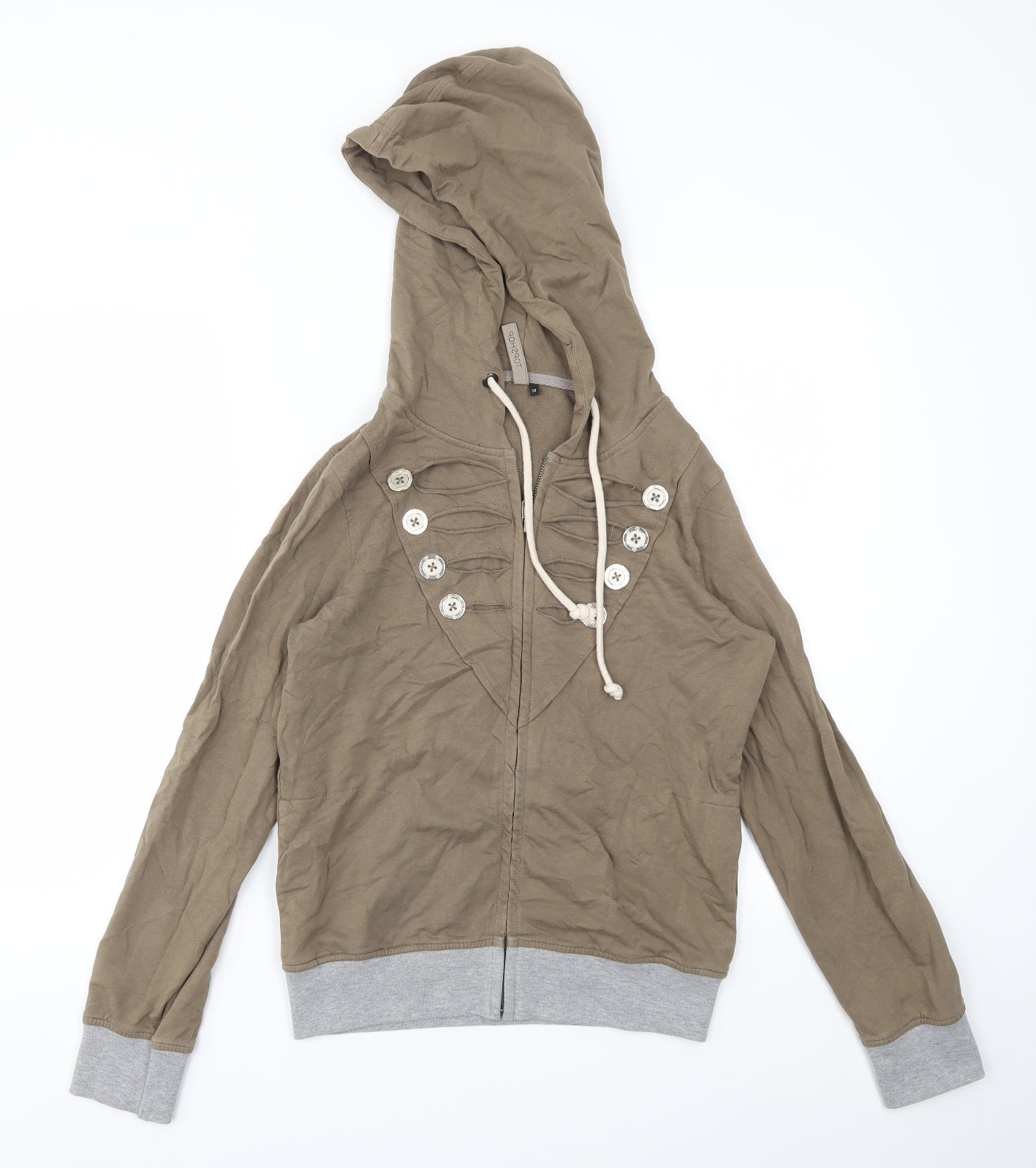 Topshop Womens Brown   Full Zip Jumper Size 10