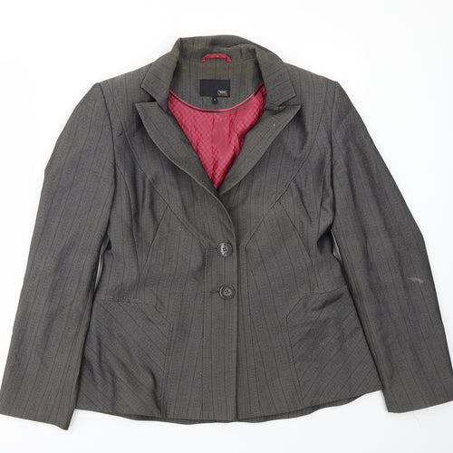 NEXT Womens Grey Striped  Jacket Blazer Size 12