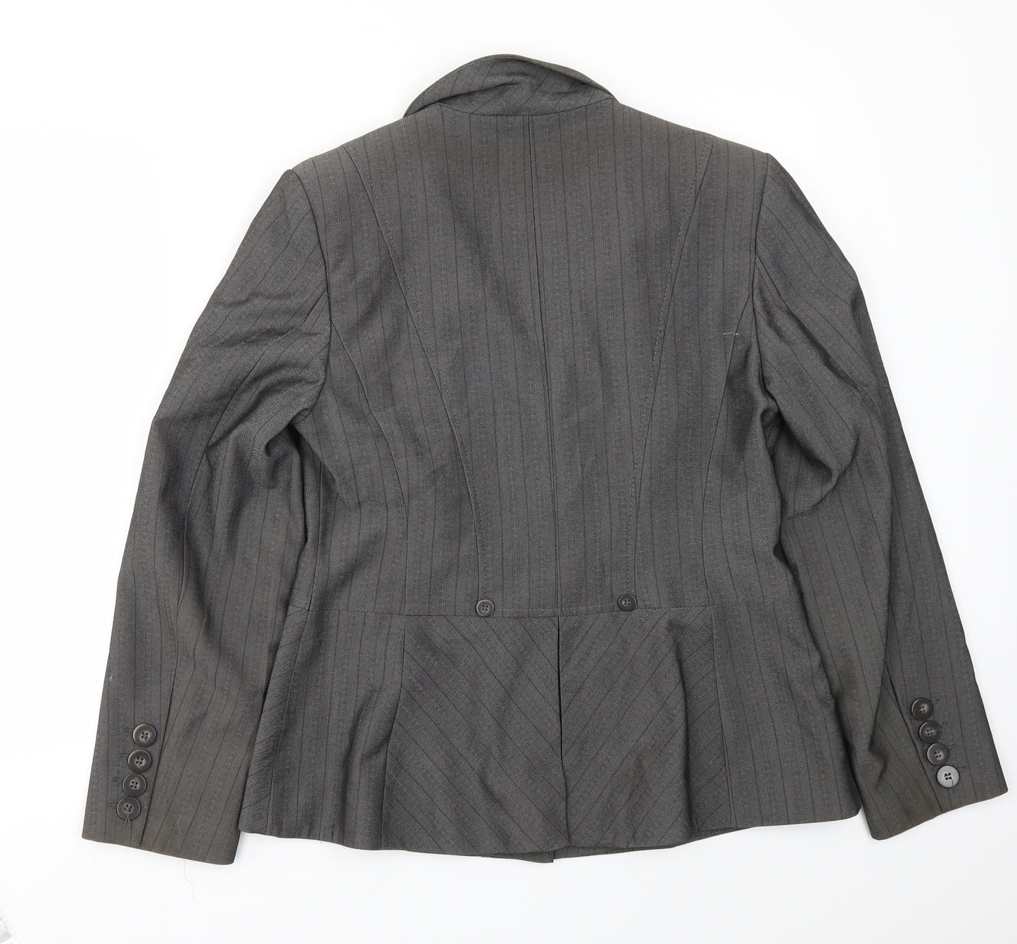NEXT Womens Grey Striped  Jacket Blazer Size 12