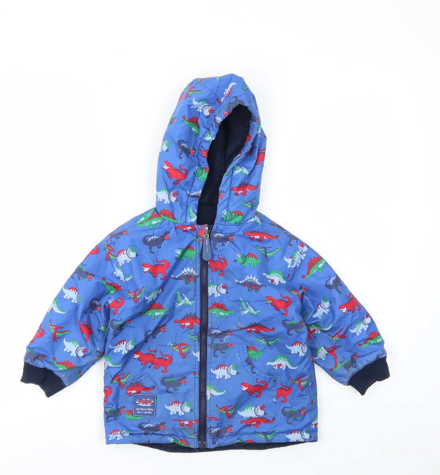 JoJo Maman Bébé Boys Multicoloured Animal Print  Basic Coat Coat Size 2-3 Years