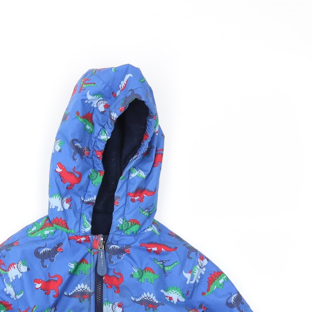 JoJo Maman Bébé Boys Multicoloured Animal Print  Basic Coat Coat Size 2-3 Years