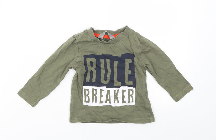 Primark Boys Green   Basic T-Shirt Size 9-12 Months