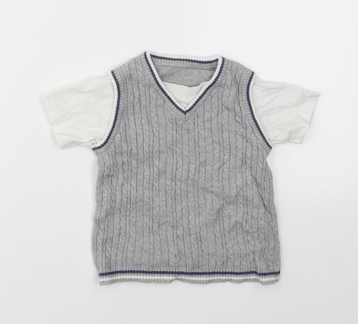 George Boys Grey Basic T-Shirt Size 9-12 Months
