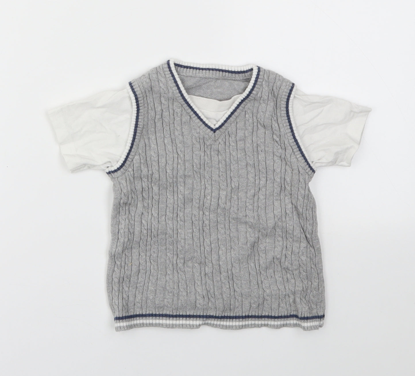 George Boys Grey   Basic T-Shirt Size 9-12 Months