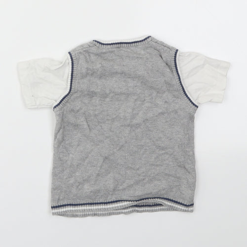 George Boys Grey   Basic T-Shirt Size 9-12 Months