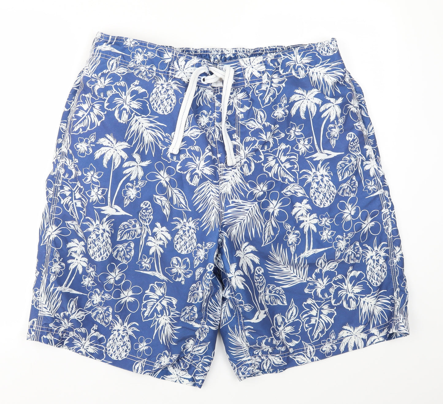 F&F Mens Blue Floral  Sweat Shorts Size XL
