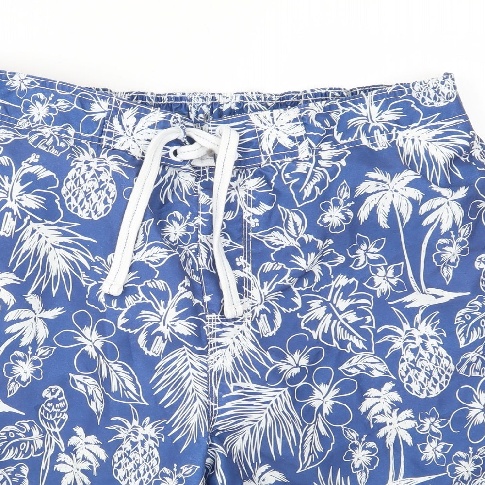 F&F Mens Blue Floral  Sweat Shorts Size XL