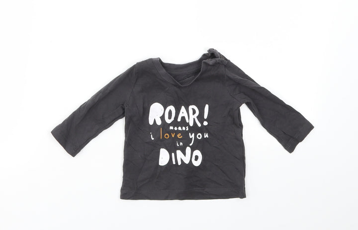 Matalan Boys Grey   Basic T-Shirt Size 3-6 Months