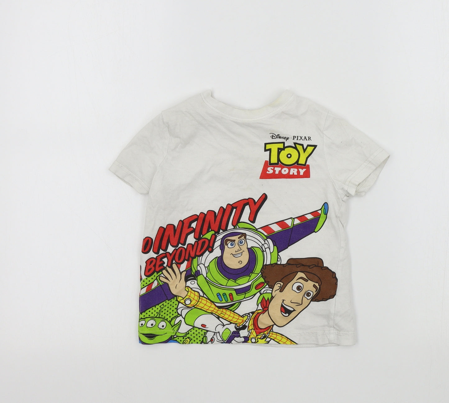 Disney Boys White Colourblock  Basic T-Shirt Size 3-4 Years  - TOY STORY
