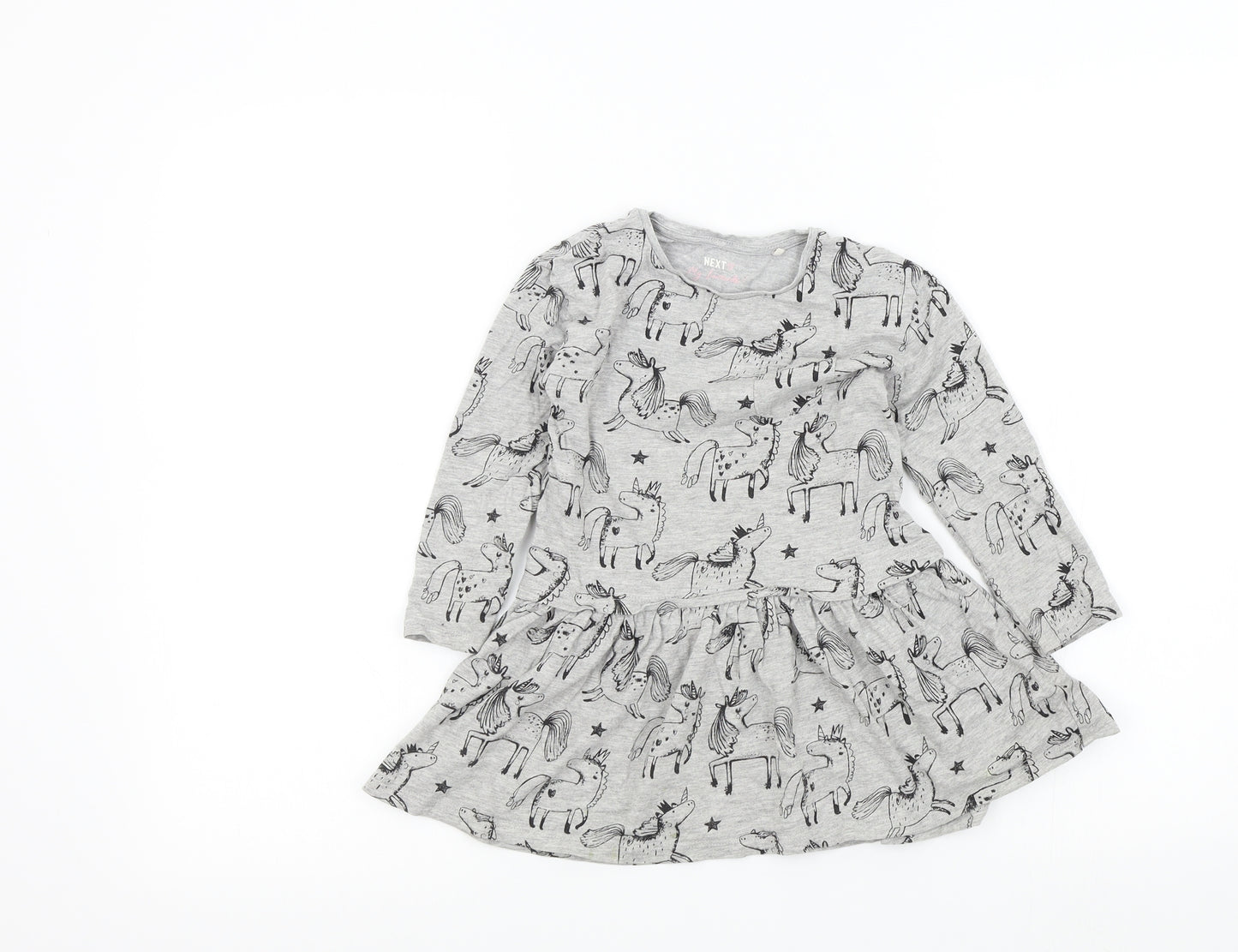 NEXT Girls Grey Geometric  Fit & Flare  Size 3-4 Years