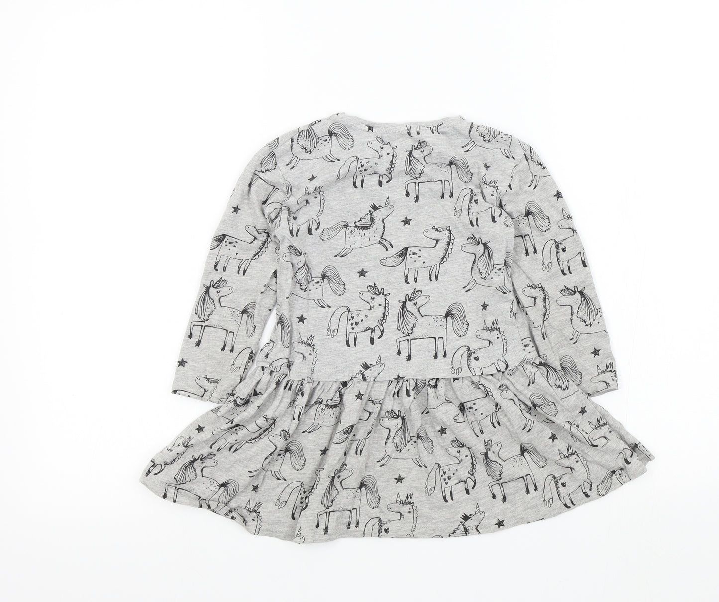 NEXT Girls Grey Geometric  Fit & Flare  Size 3-4 Years