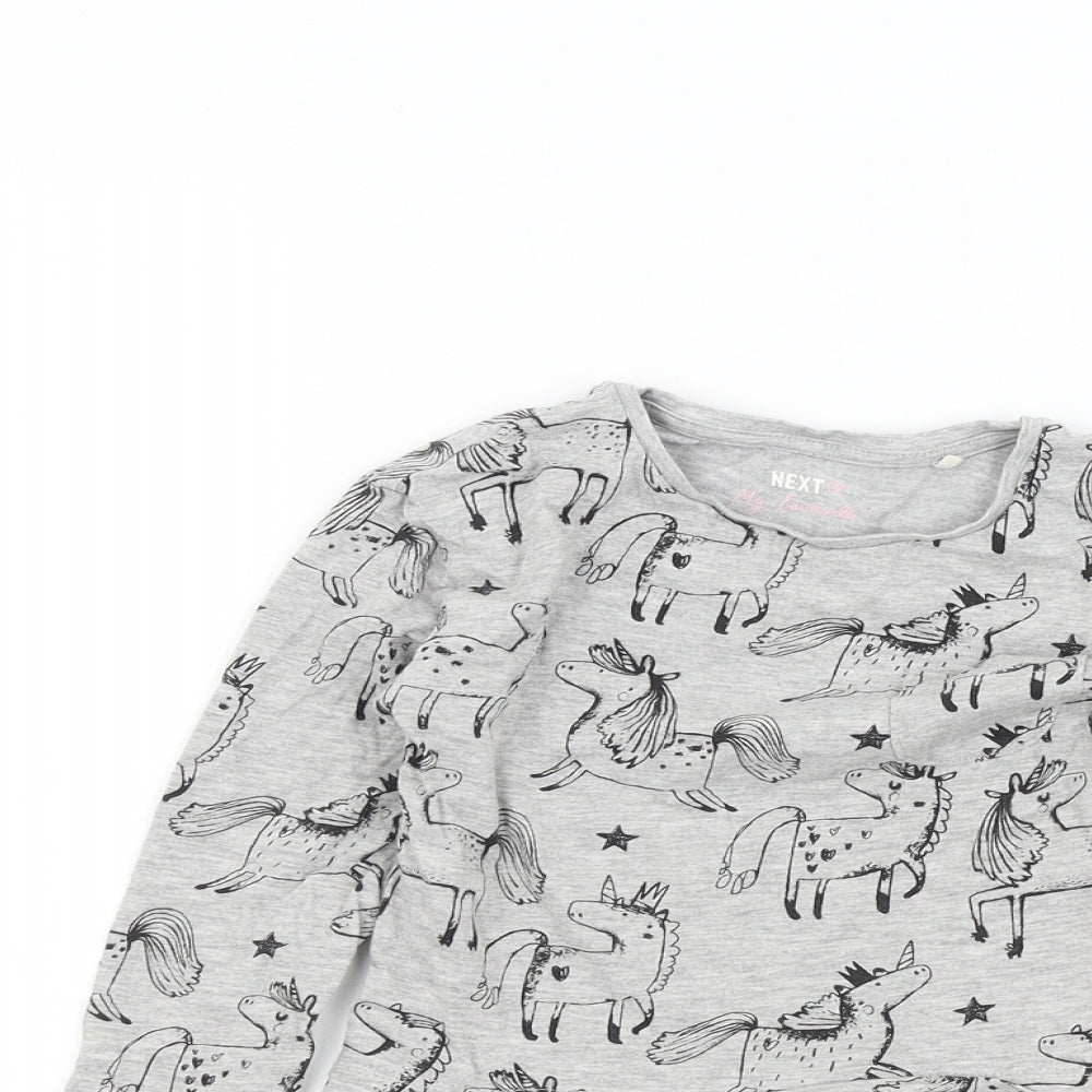 NEXT Girls Grey Geometric  Fit & Flare  Size 3-4 Years