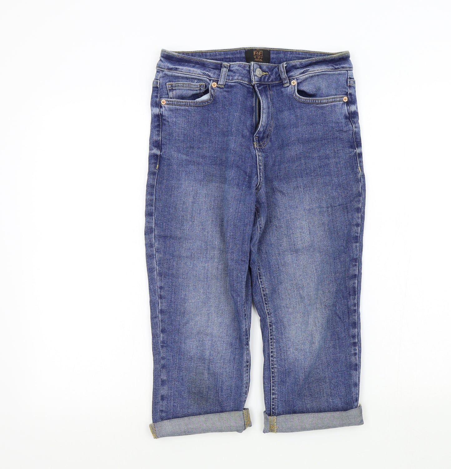 F&F Womens Blue   Cropped Jeans Size 12 L20 in
