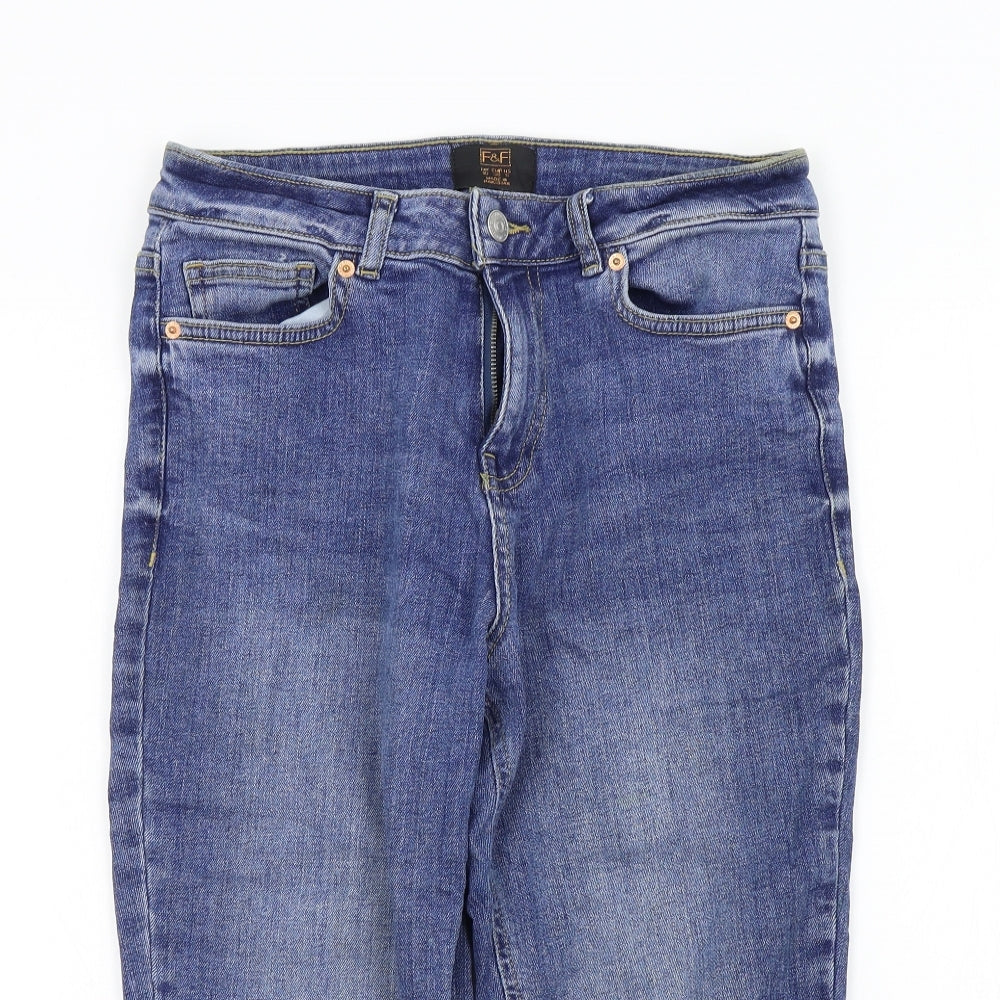 F&F Womens Blue   Cropped Jeans Size 12 L20 in