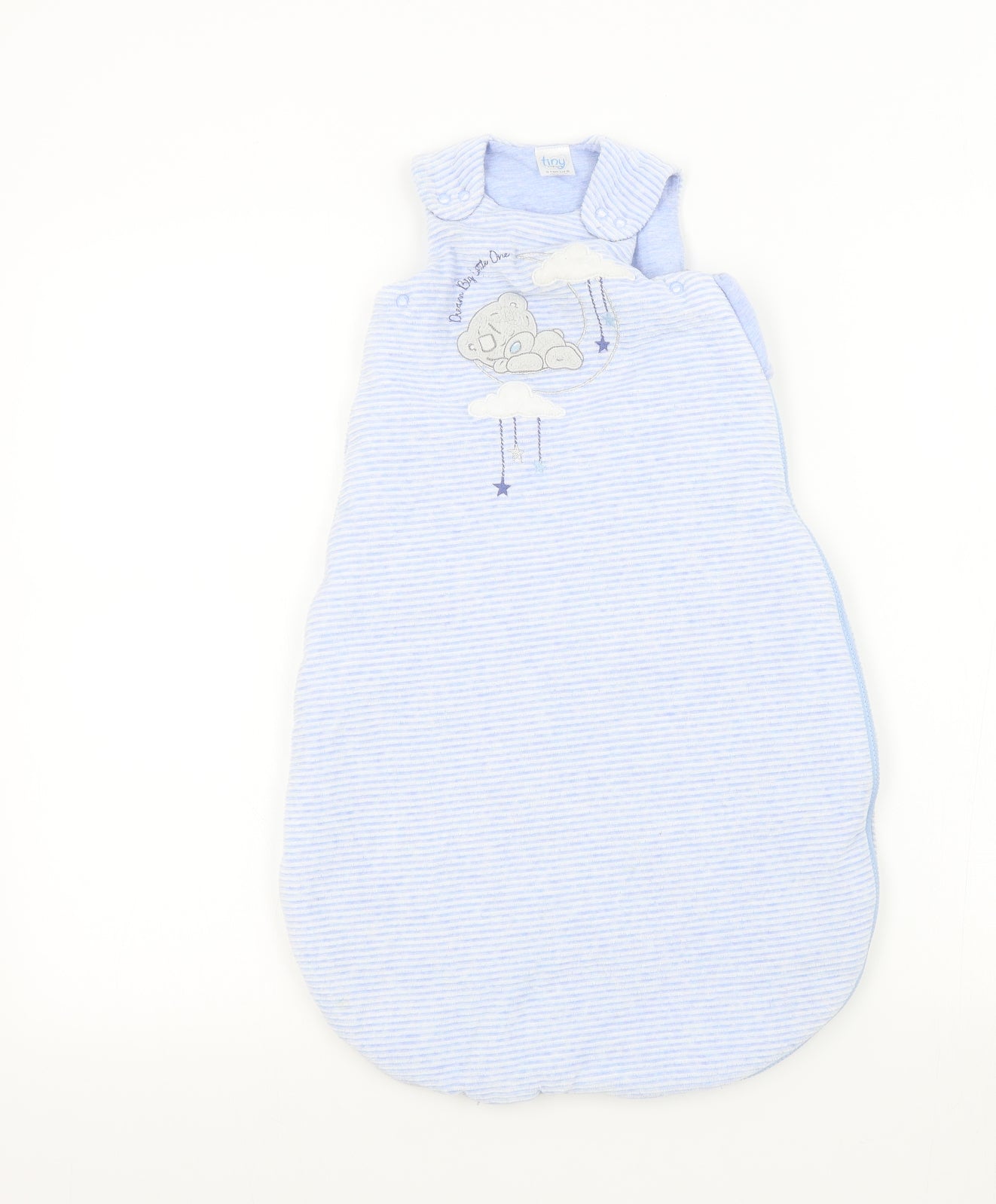 Tiny Tatty Teddy Boys Blue Striped  Babydoll One Piece Size Newborn