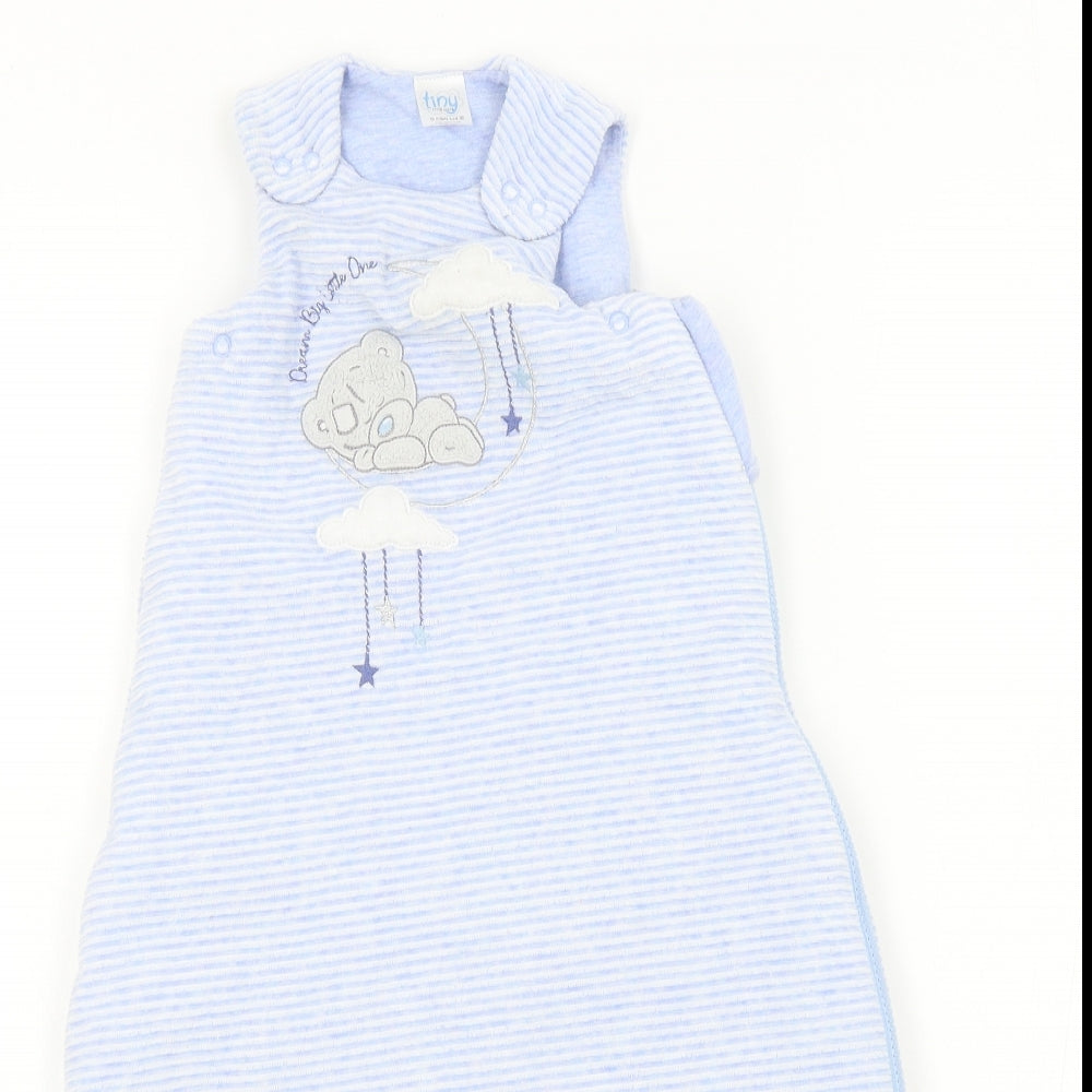 Tiny Tatty Teddy Boys Blue Striped  Babydoll One Piece Size Newborn