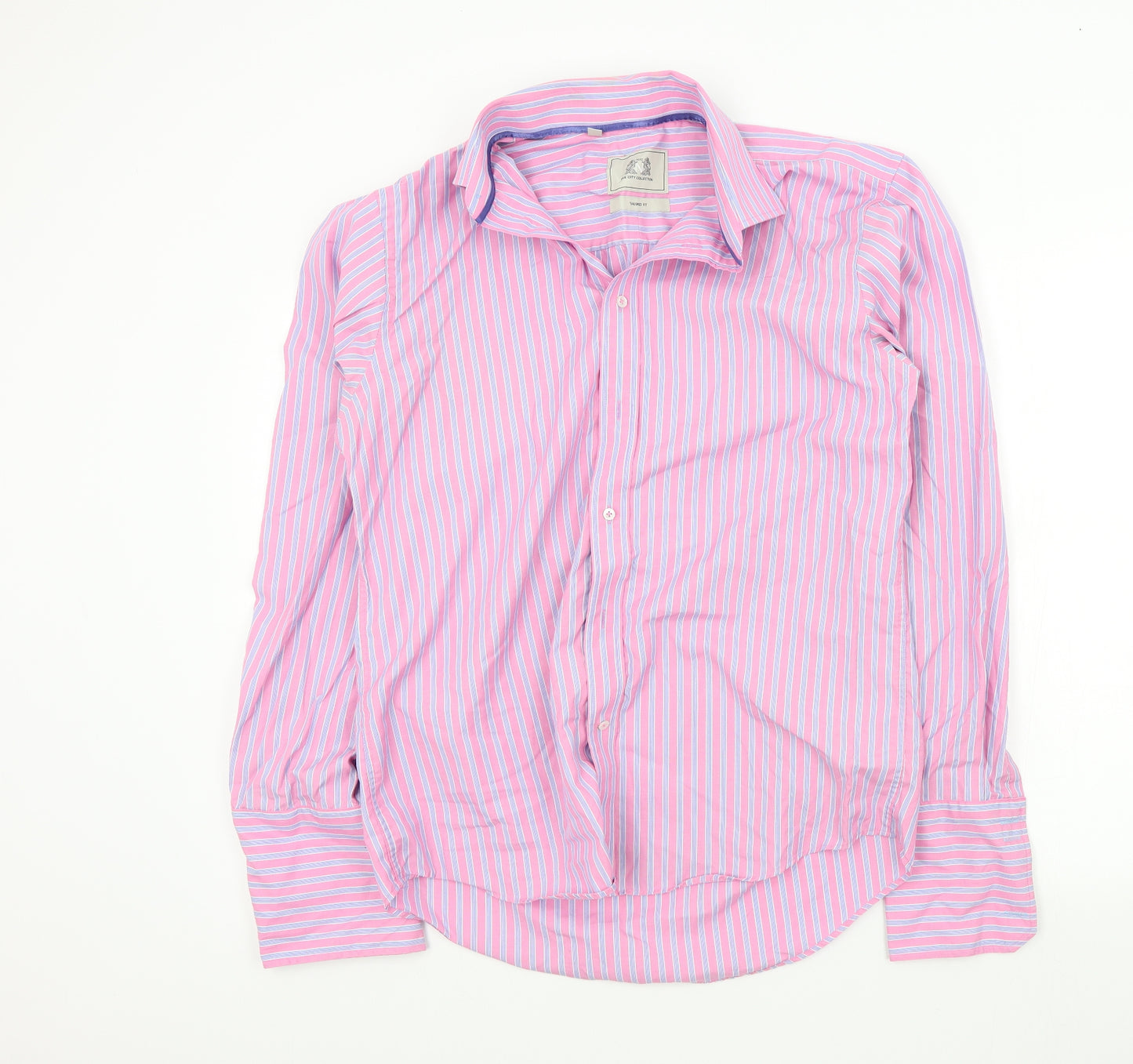 NEXT Mens Orange Striped   Button-Up Size 16