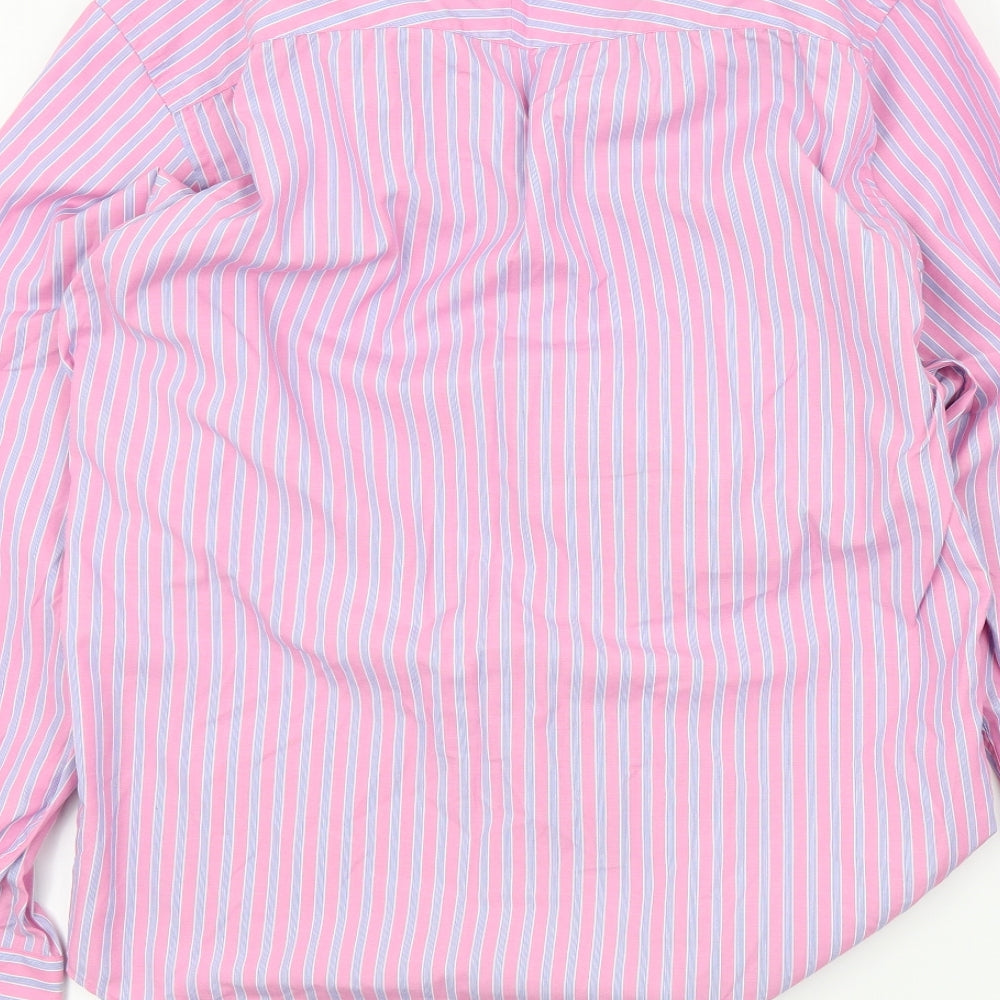 NEXT Mens Orange Striped   Button-Up Size 16