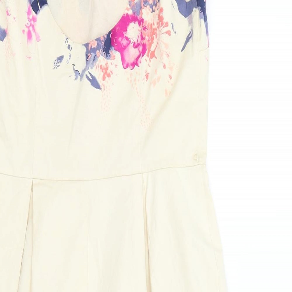 Oasis Womens Multicoloured Floral  A-Line  Size 10