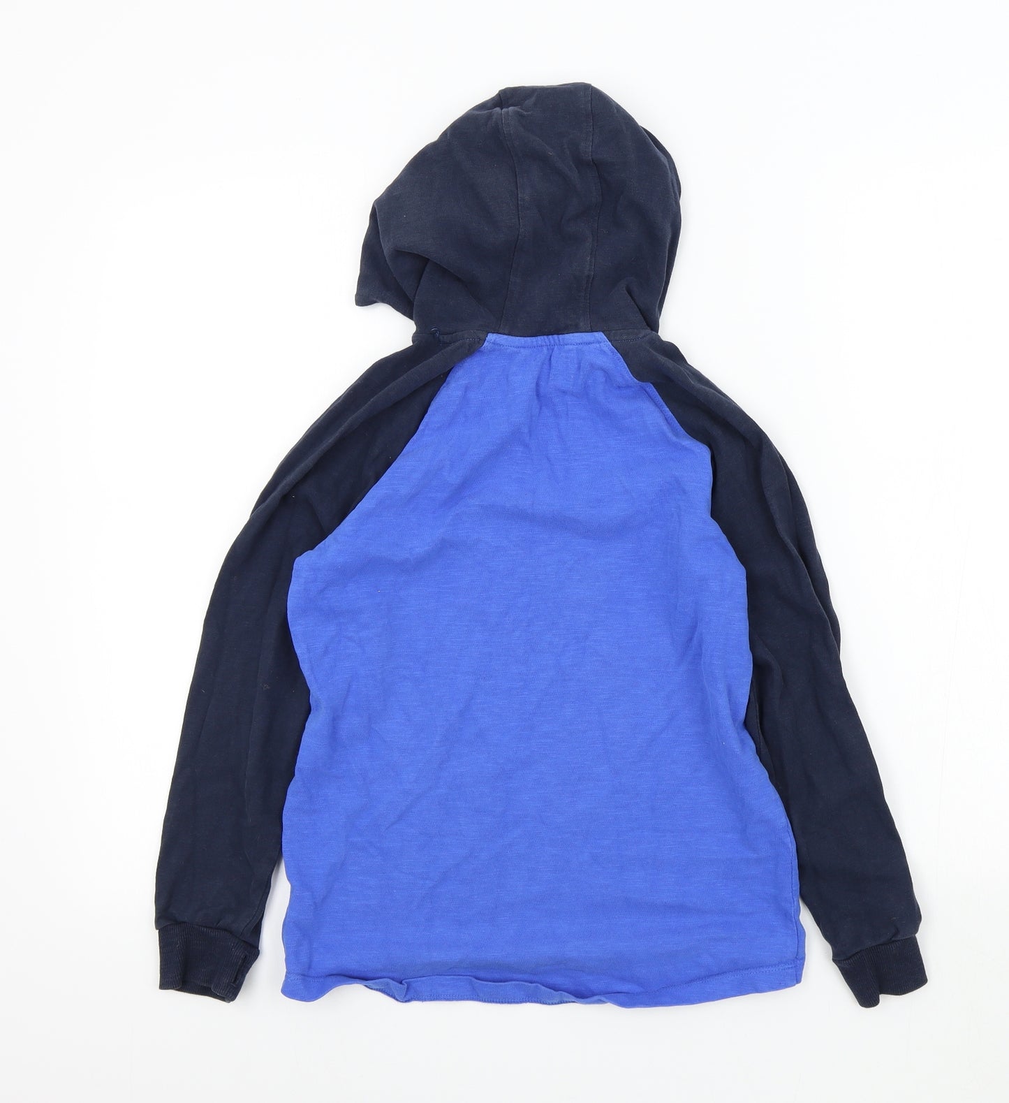 NEXT Boys Blue Colourblock  Pullover Hoodie Size 11 Years
