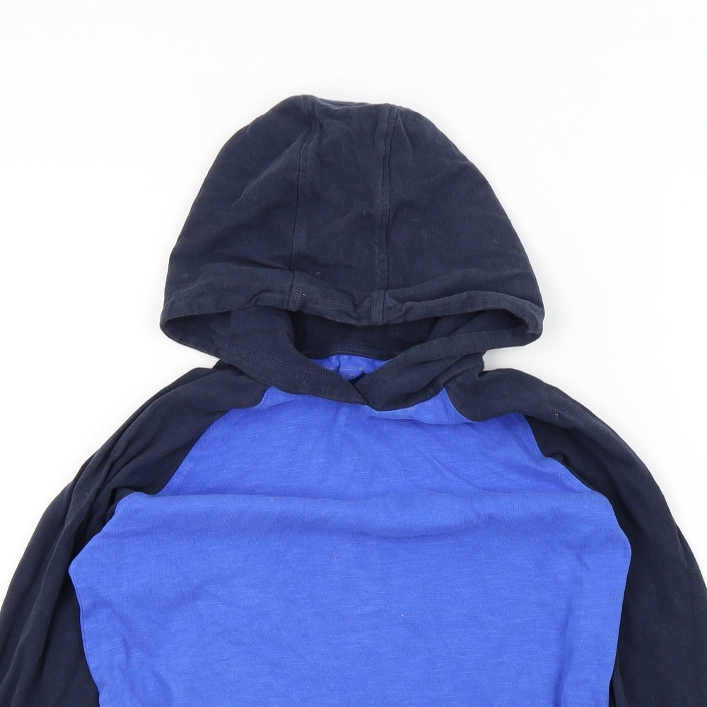 NEXT Boys Blue Colourblock  Pullover Hoodie Size 11 Years