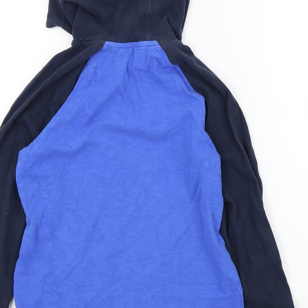 NEXT Boys Blue Colourblock  Pullover Hoodie Size 11 Years