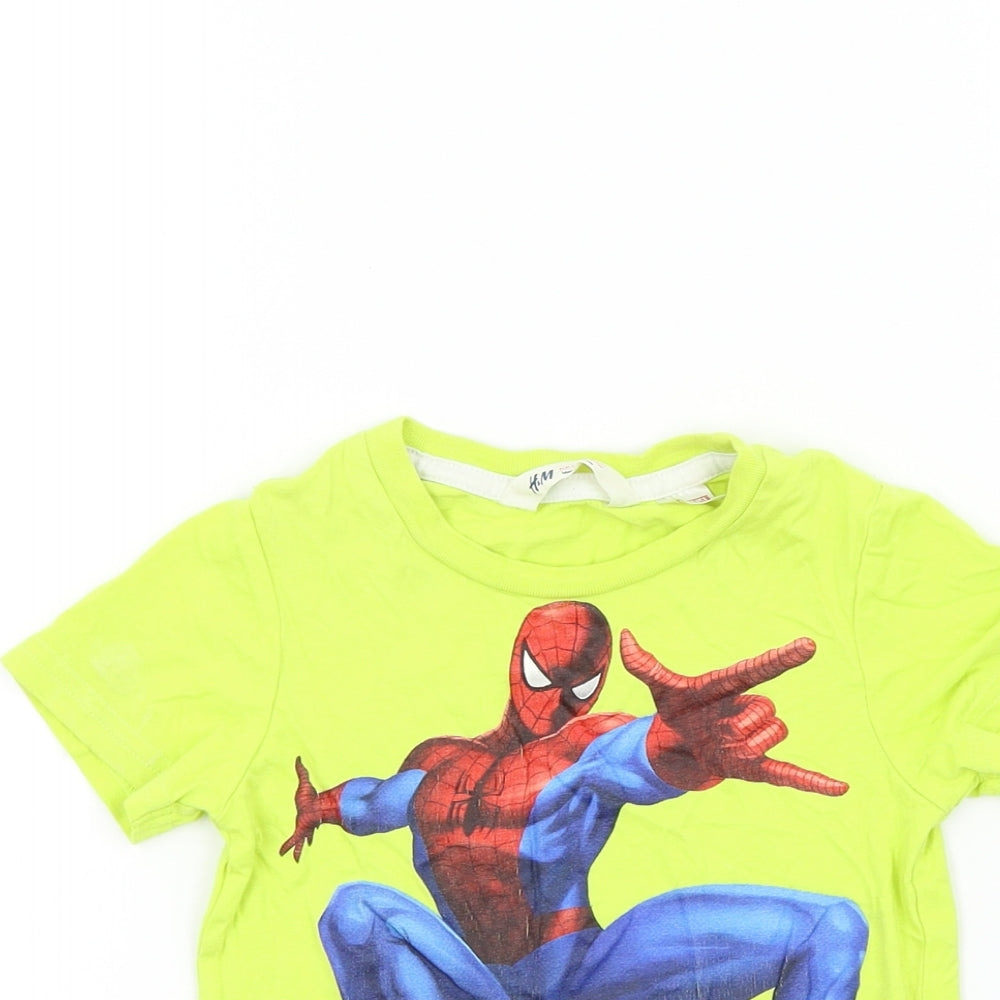 H&M Boys Yellow Colourblock  Basic T-Shirt Size 18-24 Months  - spider man