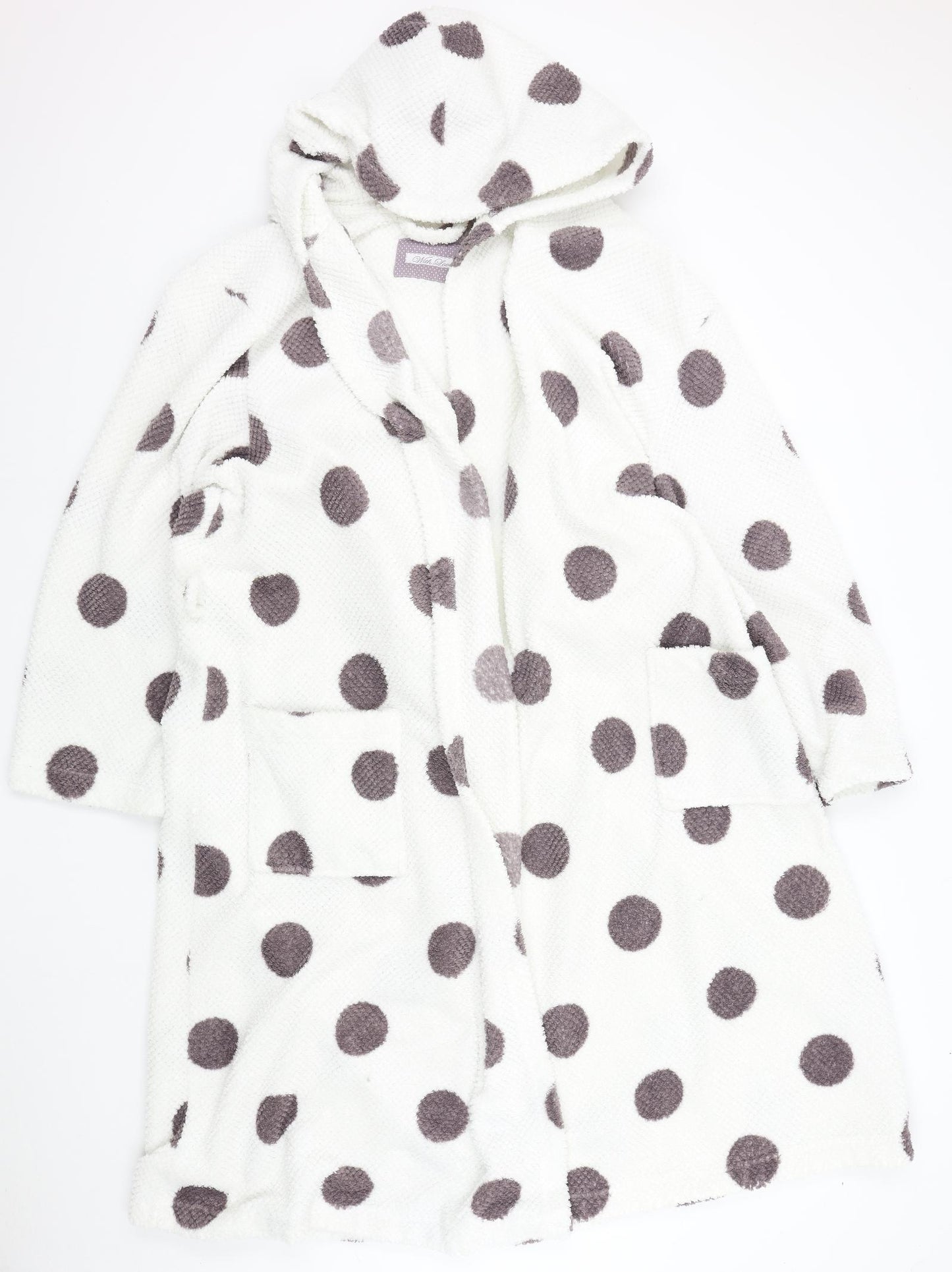 With Love Products Womens White Polka Dot  Top Robe Size 26