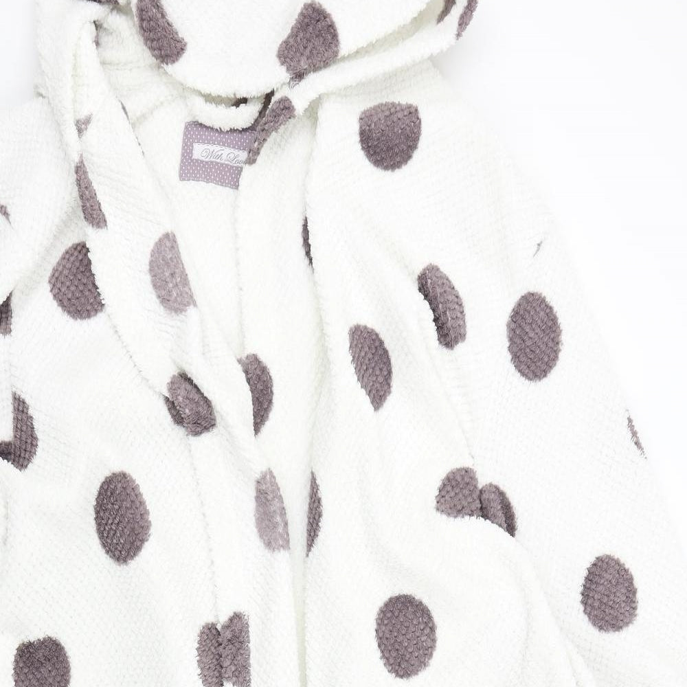 With Love Products Womens White Polka Dot  Top Robe Size 26