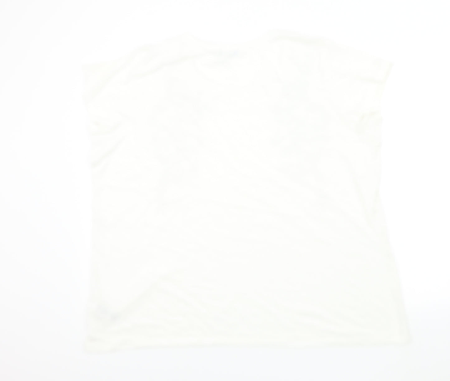 M&S Womens White Geometric  Basic T-Shirt Size 24