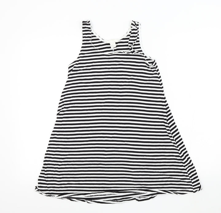 H&M Womens Black Striped Basic T-Shirt Size XS