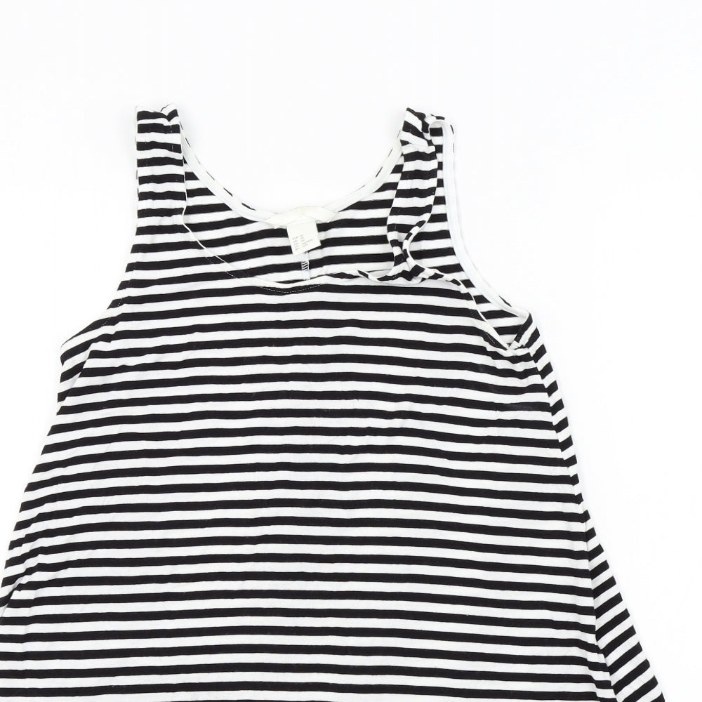 H&M Womens Black Striped  Basic T-Shirt Size XS