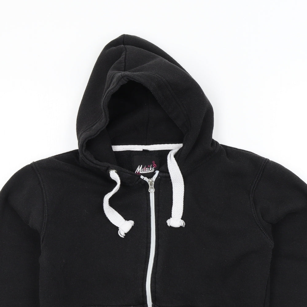 MALAIKA Girls Black Colourblock  Full Zip Jumper Size L
