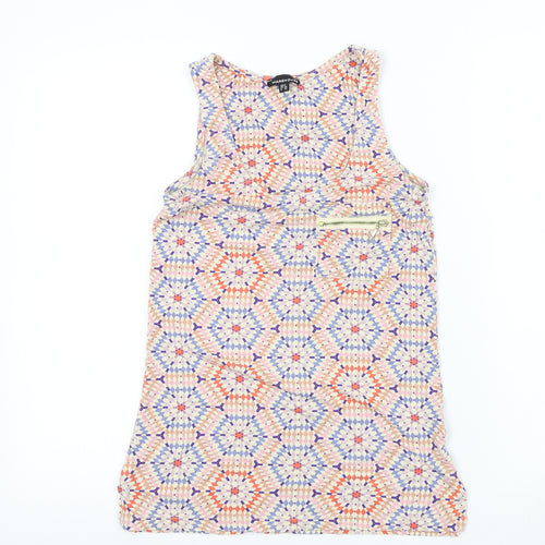 Warehouse Womens Ivory Geometric  Basic T-Shirt Size 6