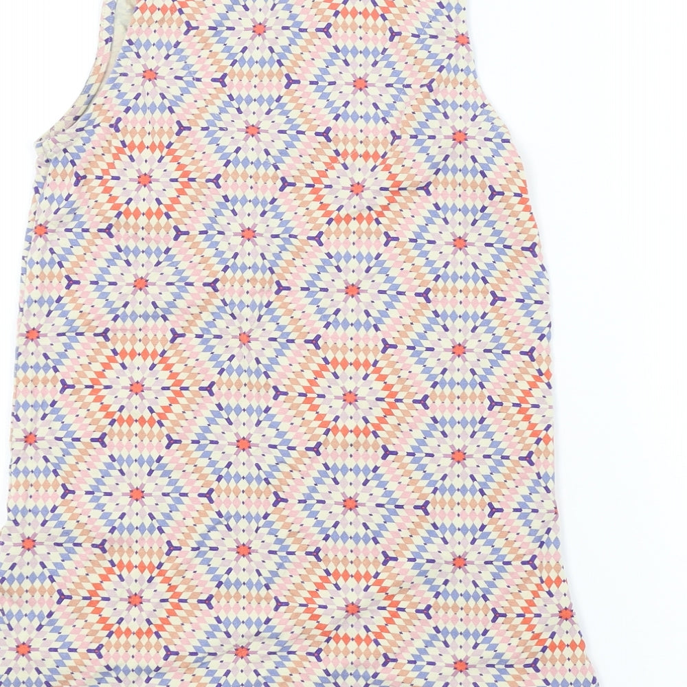 Warehouse Womens Ivory Geometric  Basic T-Shirt Size 6