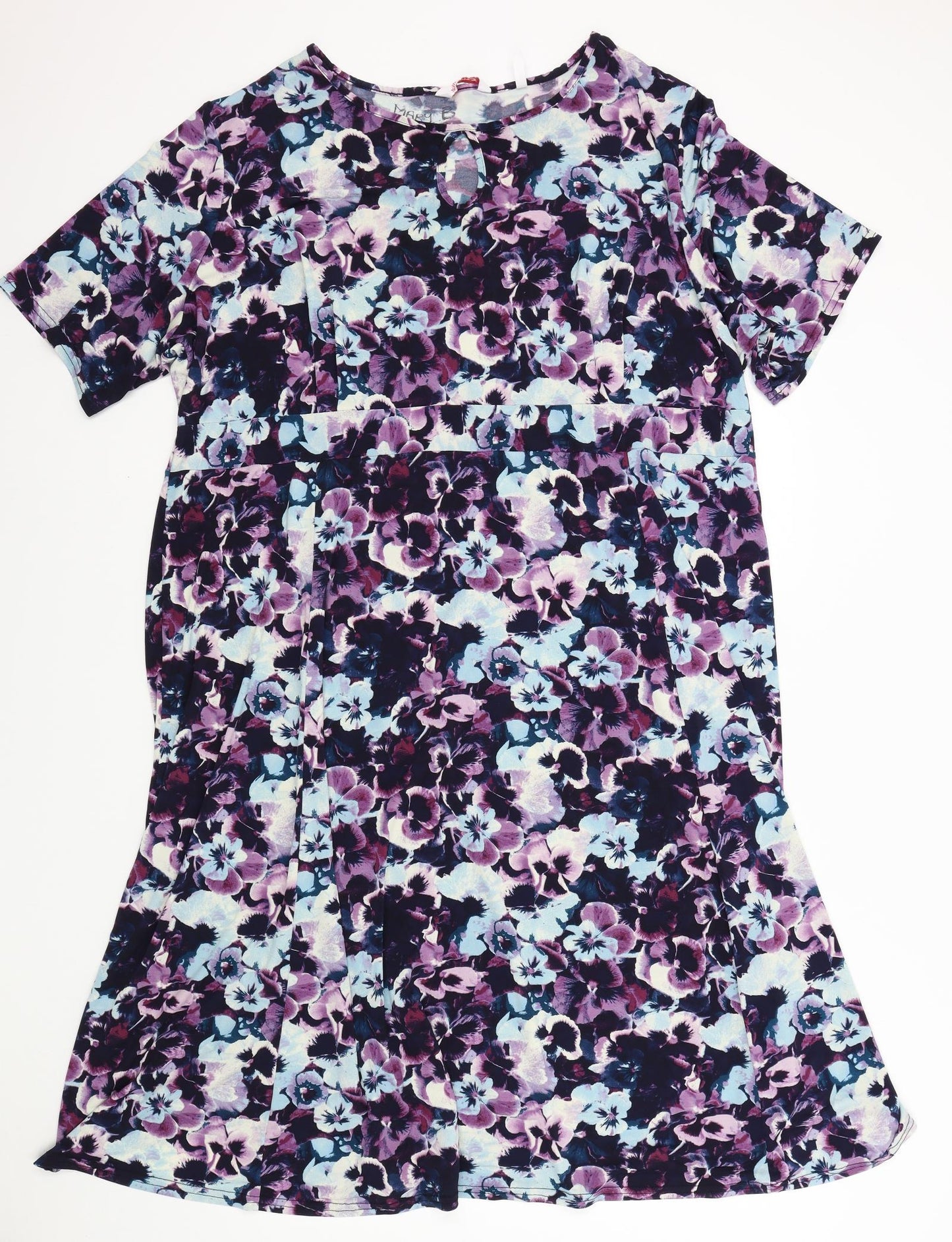 SLIMMA Womens Blue Floral  Fit & Flare  Size 28