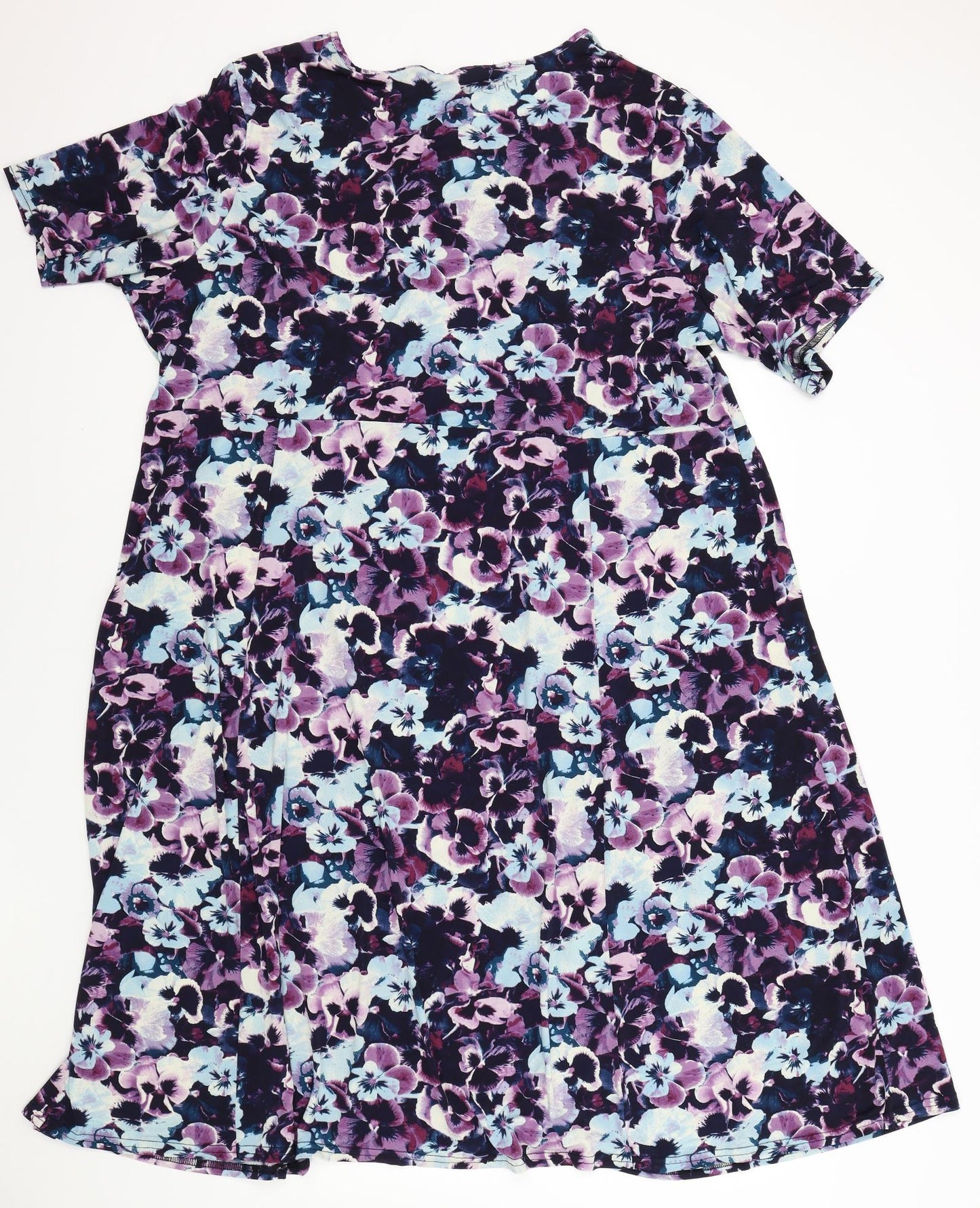 SLIMMA Womens Blue Floral  Fit & Flare  Size 28