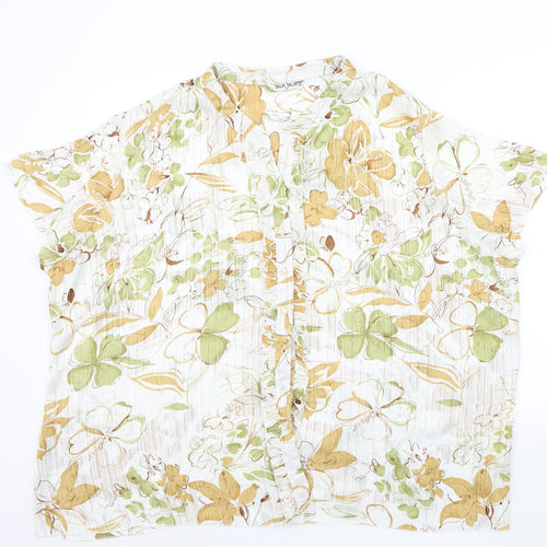 TALK TALK Womens Brown Floral  Basic Button-Up Size 30