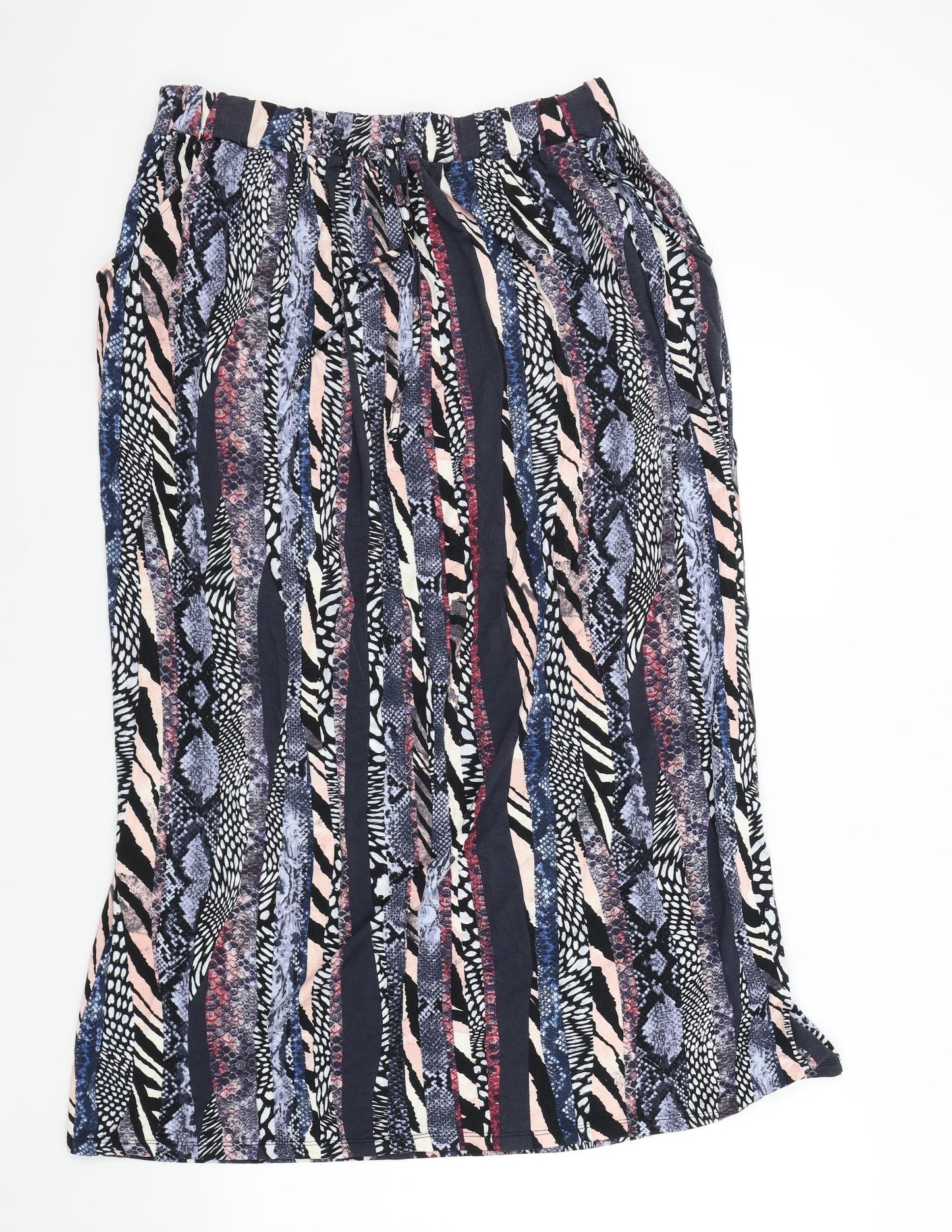 TU Womens Blue Geometric  Flare Skirt Size 16