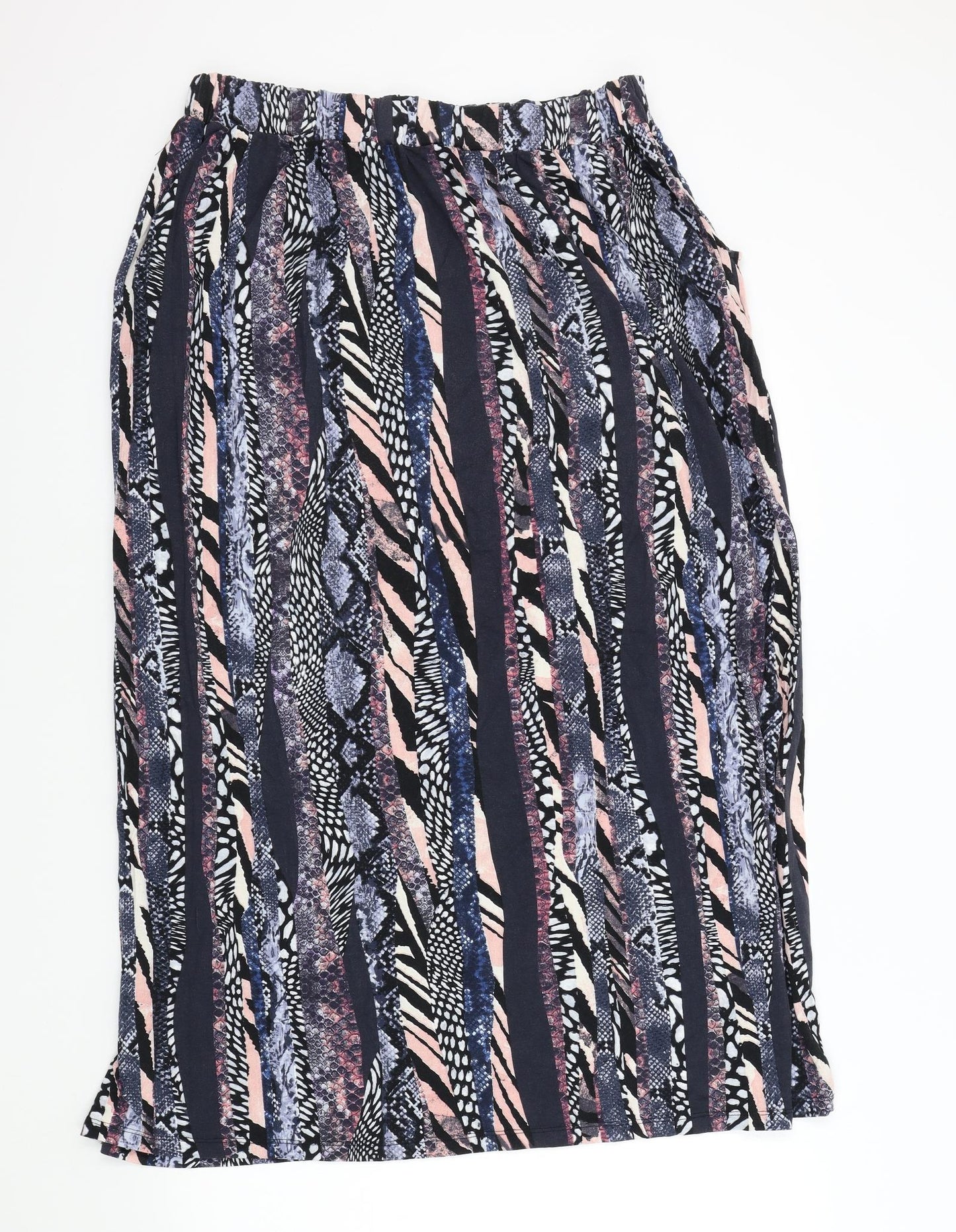 TU Womens Blue Geometric  Flare Skirt Size 16