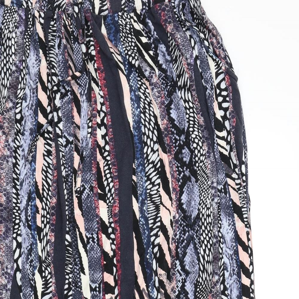 TU Womens Blue Geometric  Flare Skirt Size 16