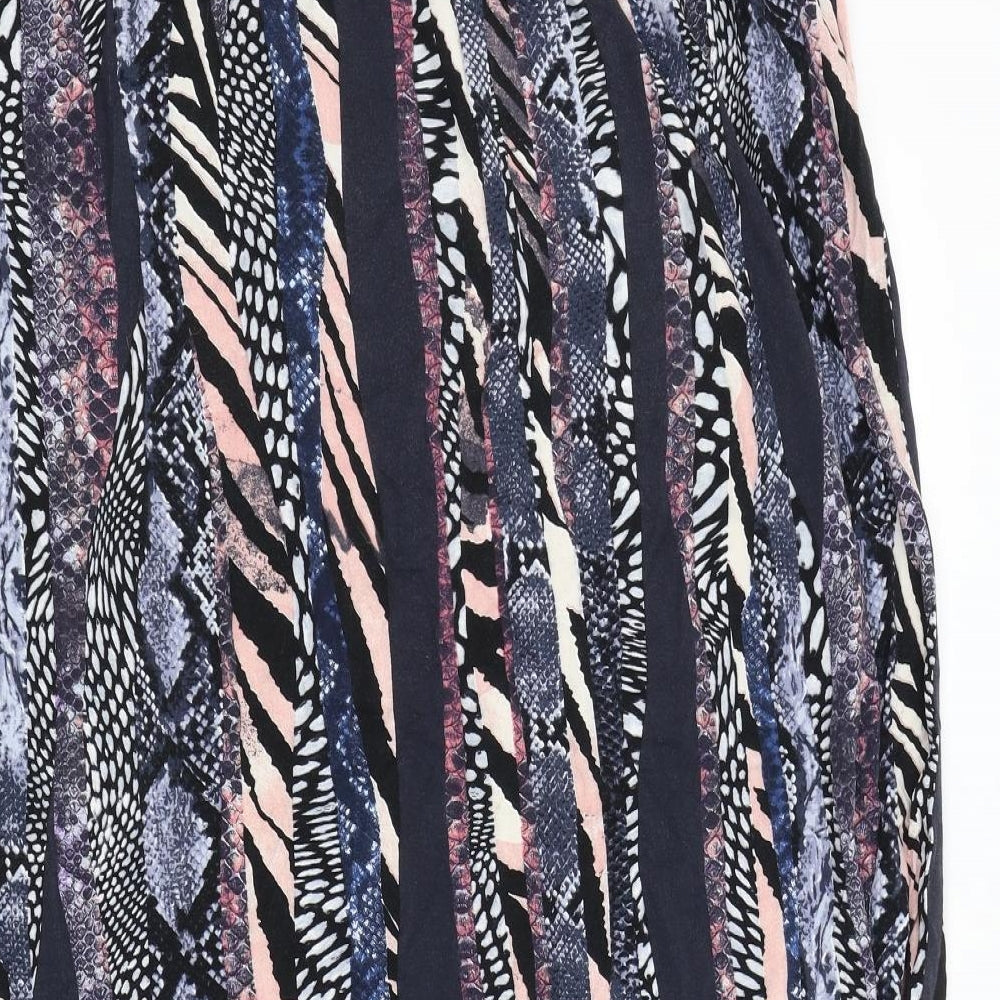 TU Womens Blue Geometric  Flare Skirt Size 16