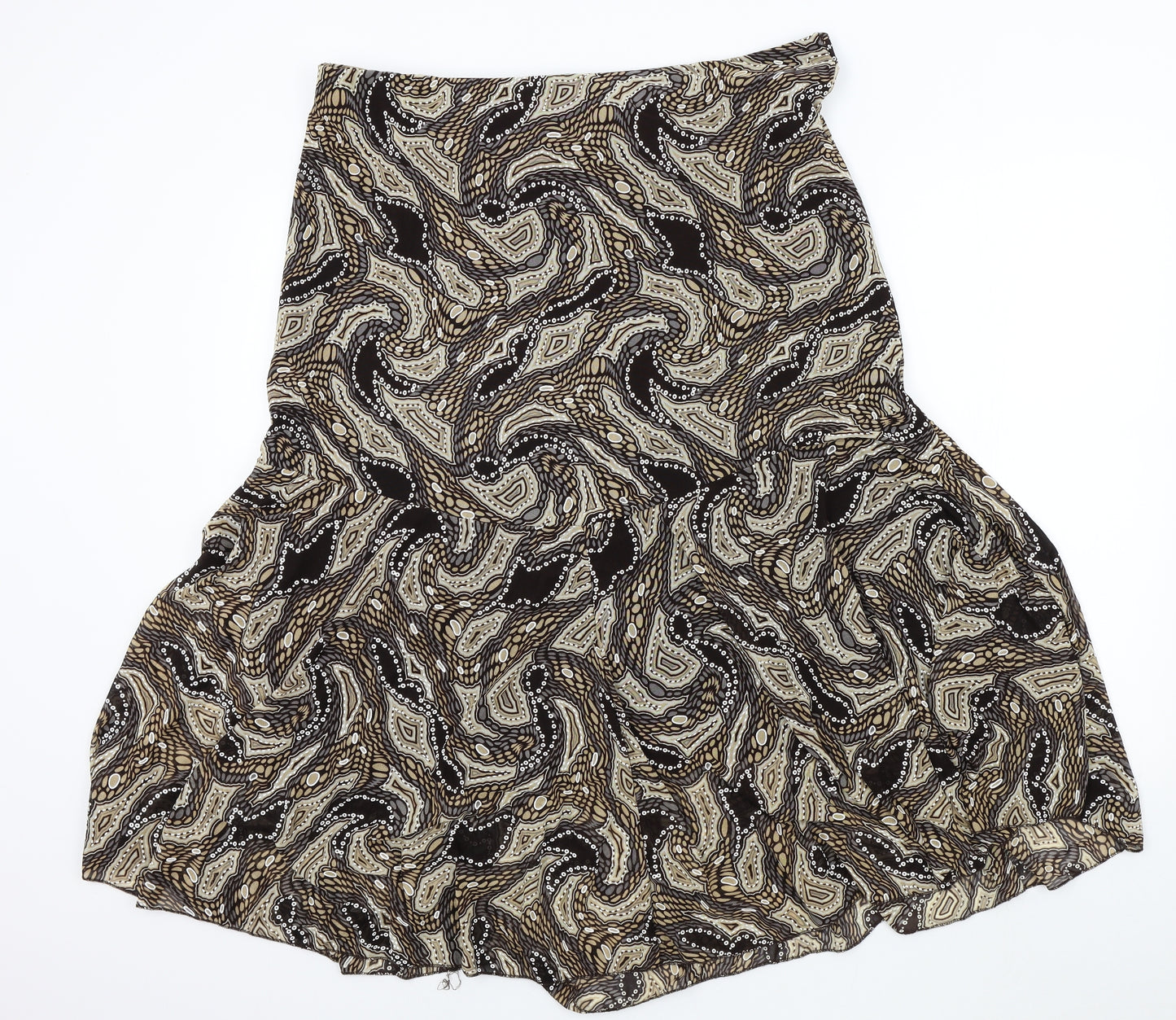 SHANNON Womens Brown Geometric  Flare Skirt Size 2XL