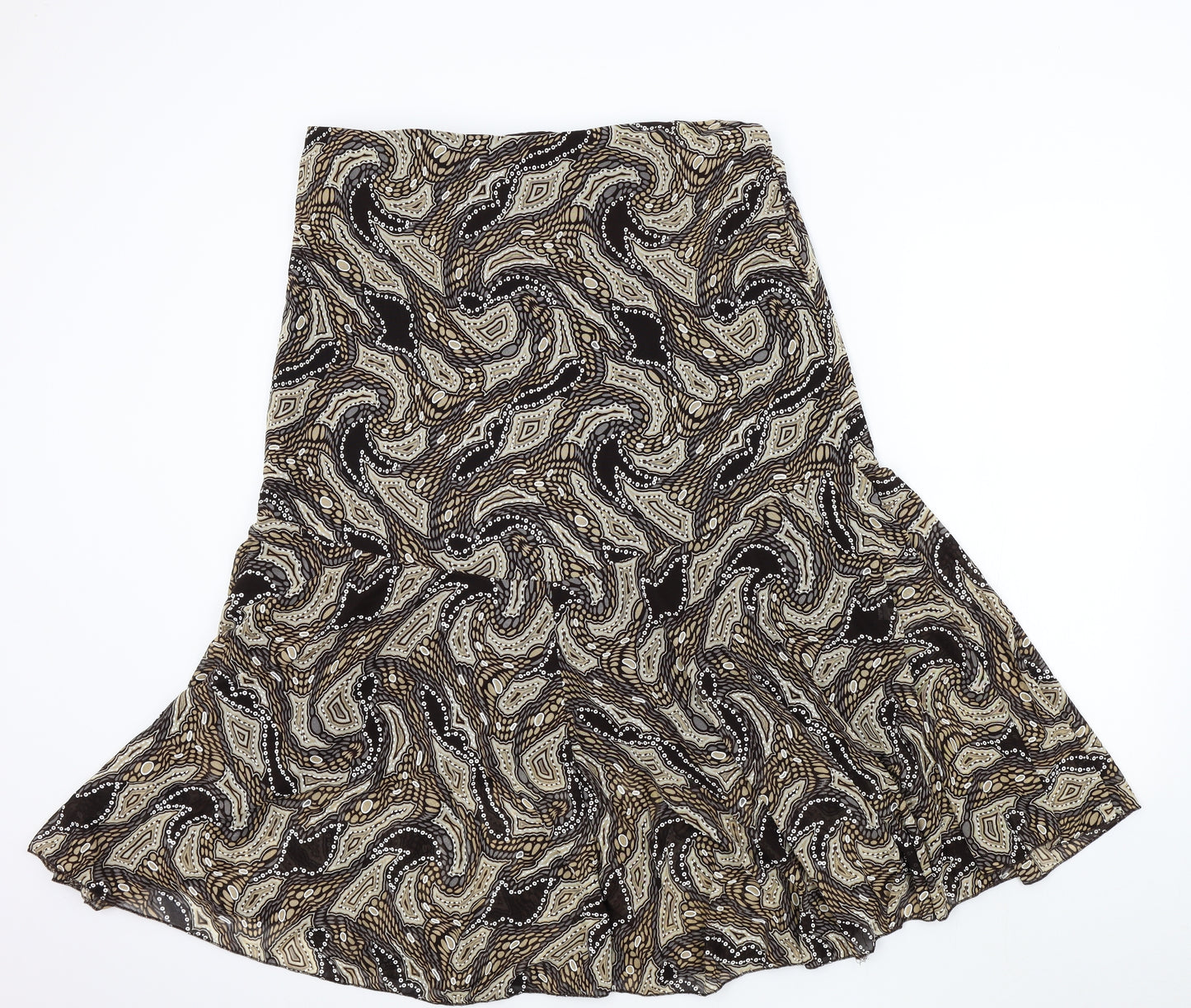 SHANNON Womens Brown Geometric  Flare Skirt Size 2XL