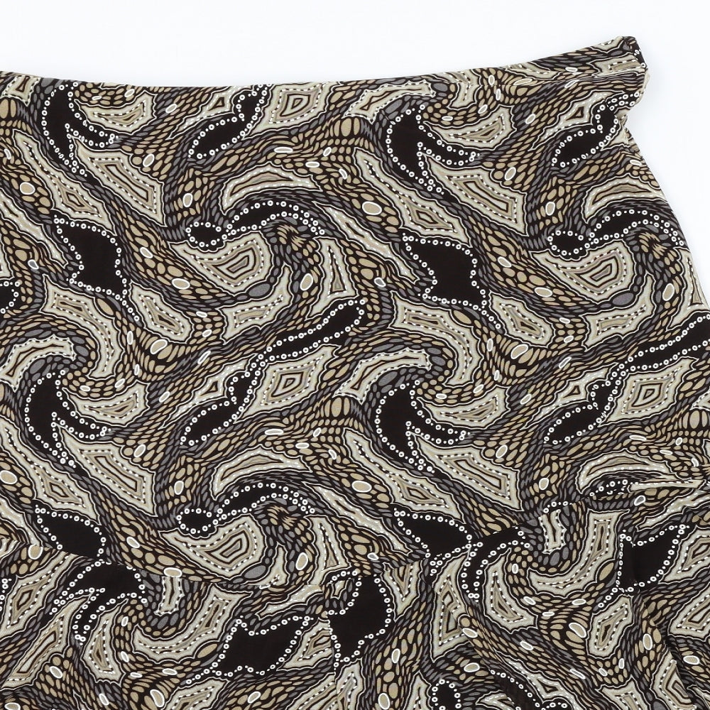 SHANNON Womens Brown Geometric  Flare Skirt Size 2XL