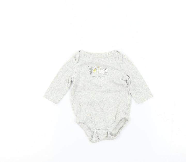 Gap Baby Grey Colourblock Babygrow One-Piece Size 0-3 Months